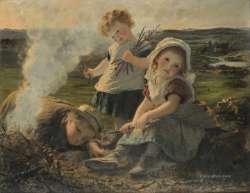 印象派 Painting - たき火のソフィー・ゲンゲンブレ・アンダーソンの子供たち